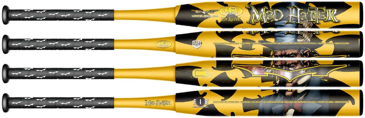 2022 Monsta Mad Hatter "Gold" 12.5" USA/ASA Slowpitch Softball Bat: Collectors Edition 6 2022 Monsta Mad Hatter "Gold" 12.5" USA/ASA Slowpitch Softball Bat: Collectors Edition - Image 6